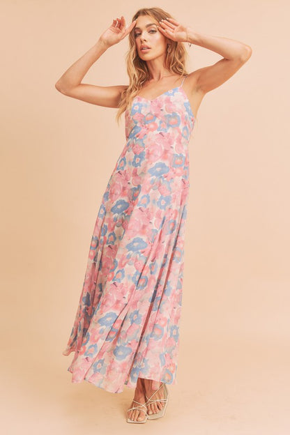 AEMI & Co. Elegant Floral Dress with Exaggerated Skirt - Lois Dress