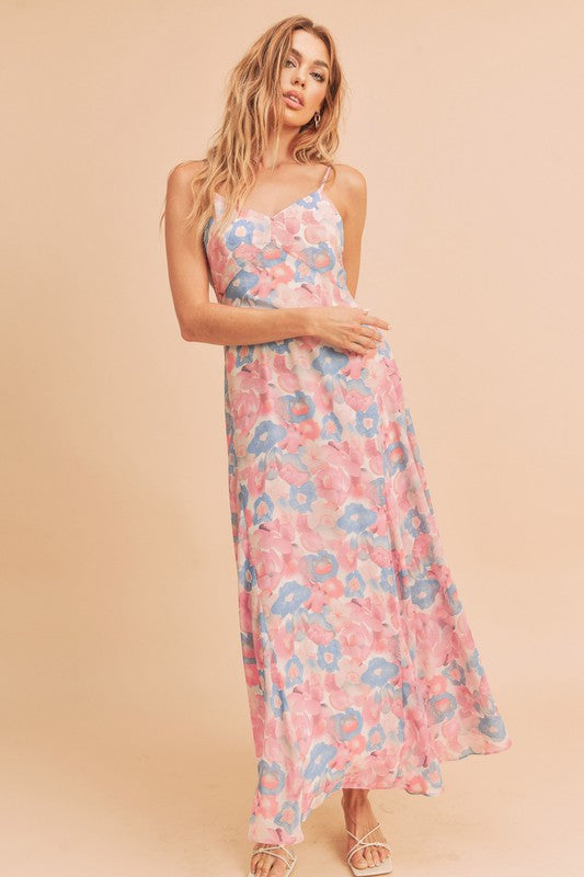 AEMI & Co. Elegant Floral Dress with Exaggerated Skirt - Lois Dress