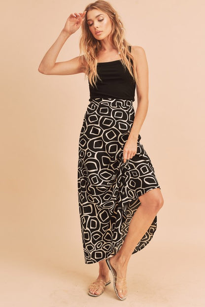 AEMI & Co. flare Abstract Print Skirt