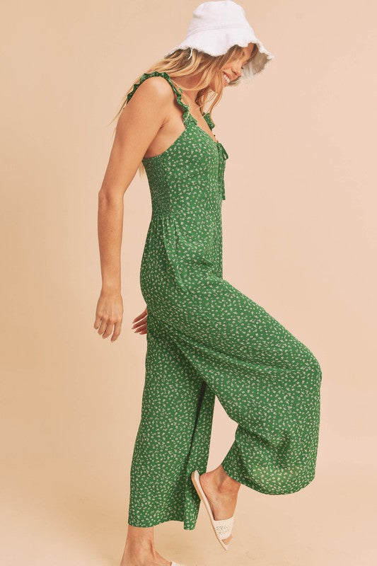 AEMI & Co. Casual Floral Print Tank Jumpsuit - Sadie Jumpsuit