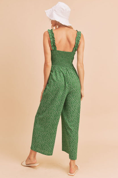 AEMI & Co. Casual Floral Print Tank Jumpsuit - Sadie Jumpsuit