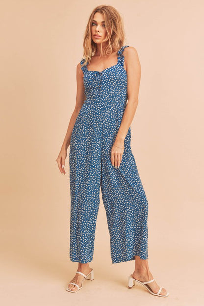 AEMI & Co. Casual Floral Print Tank Jumpsuit - Sadie Jumpsuit