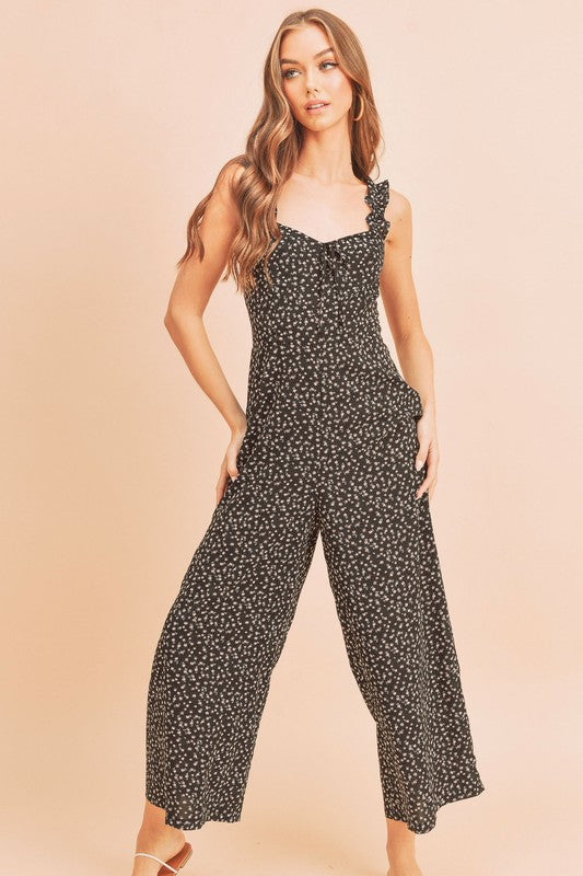 AEMI & Co. Casual Floral Print Tank Jumpsuit - Sadie Jumpsuit