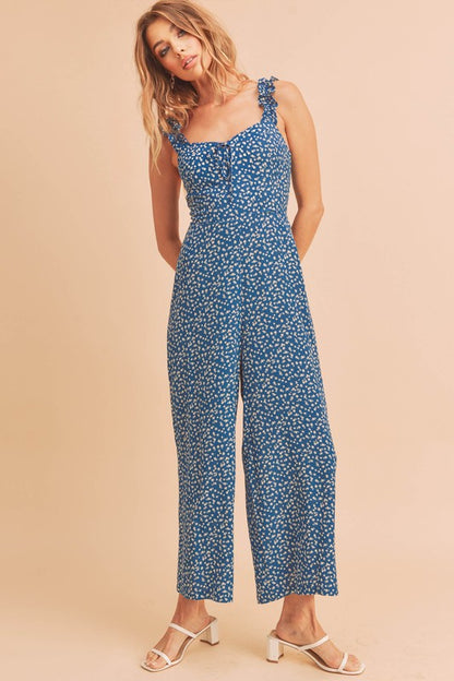 AEMI & Co. Casual Floral Print Tank Jumpsuit - Sadie Jumpsuit