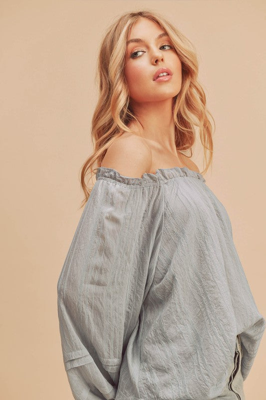 AEMI & Co. Off'the-Shoulder Top with Dramatic Sleeves - Evie Top