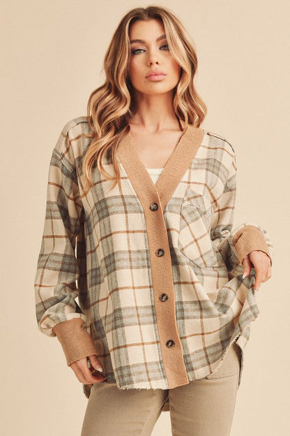 AEMI & Co. Plaid Hila Cardigan Jacket