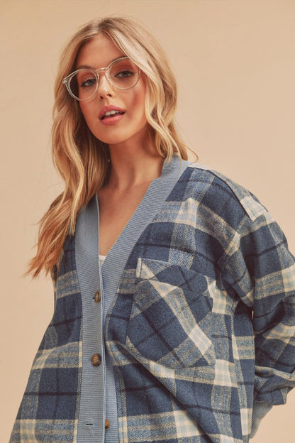 AEMI & Co. Plaid Hila Cardigan Jacket