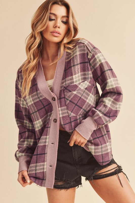 AEMI & Co. Plaid Hila Cardigan Jacket