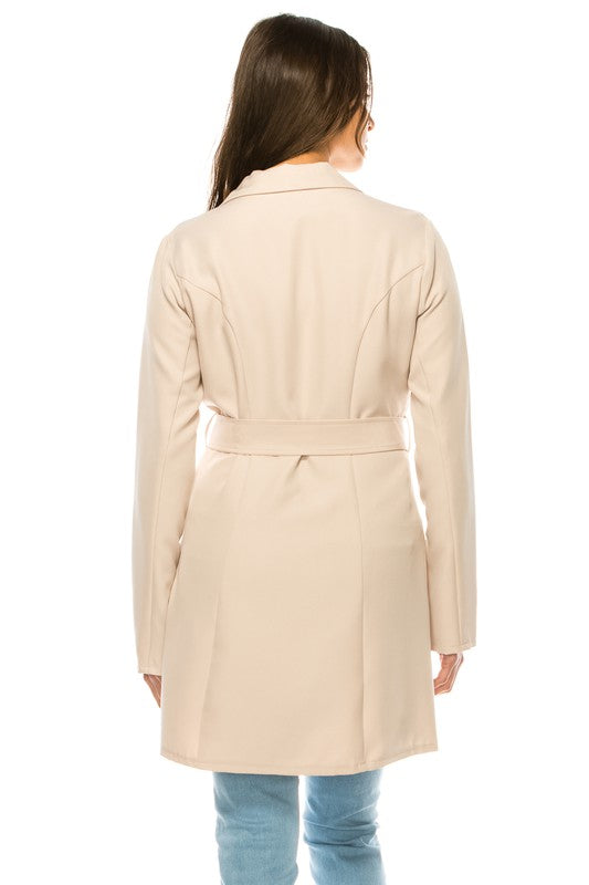 ANNVA USA  Long Oversized Belted Blazer