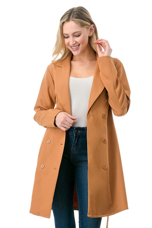 ANNVA USA  Long Oversized Belted Blazer