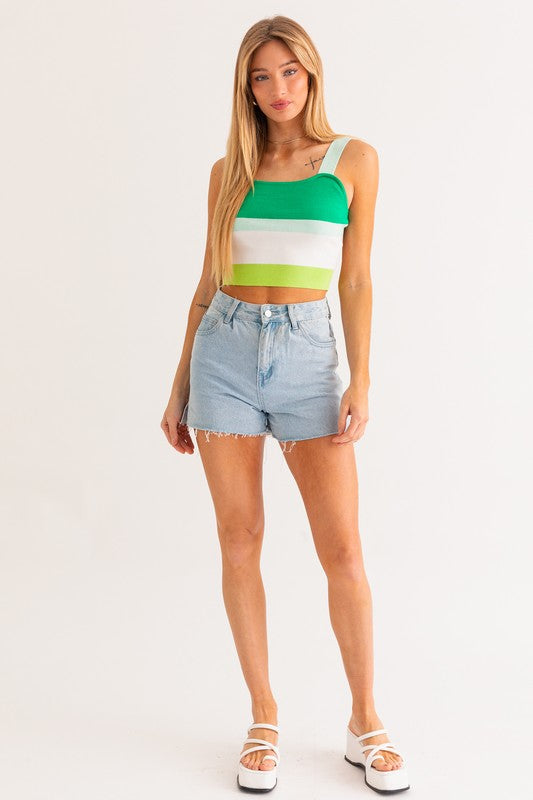 LE LIS Stripe Knit Tank Top