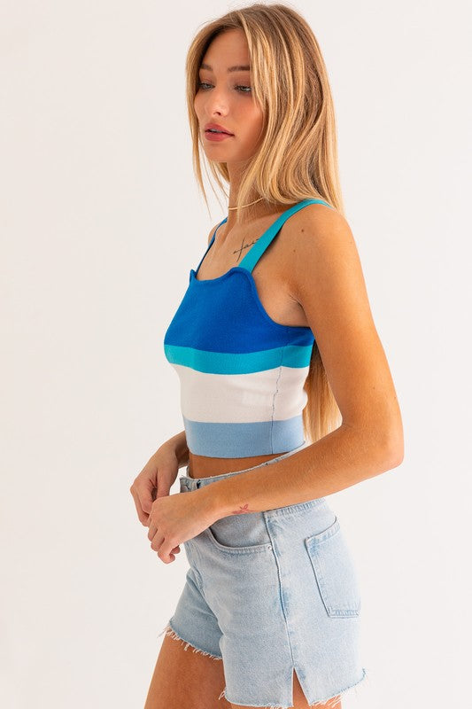 LE LIS Stripe Knit Tank Top