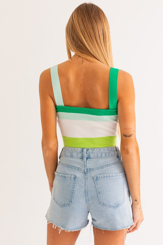 LE LIS Stripe Knit Tank Top