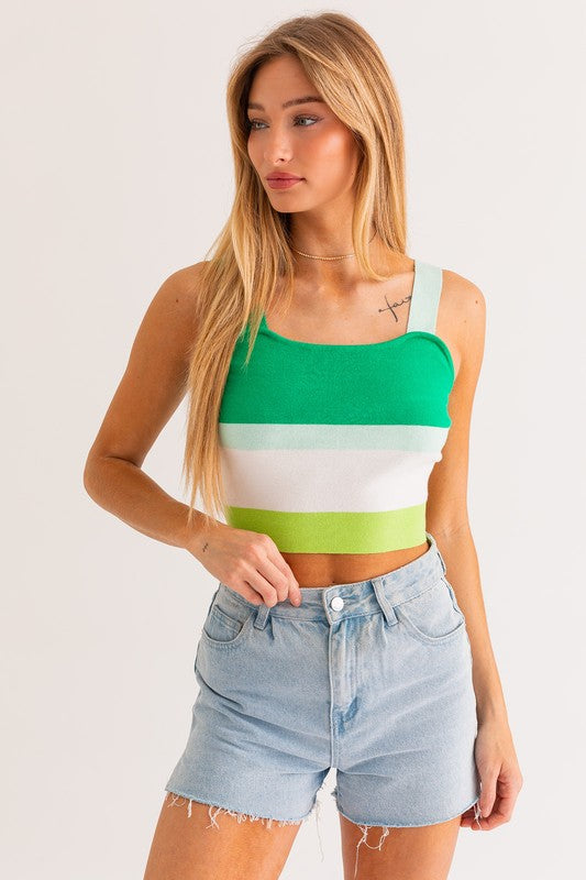 LE LIS Stripe Knit Tank Top