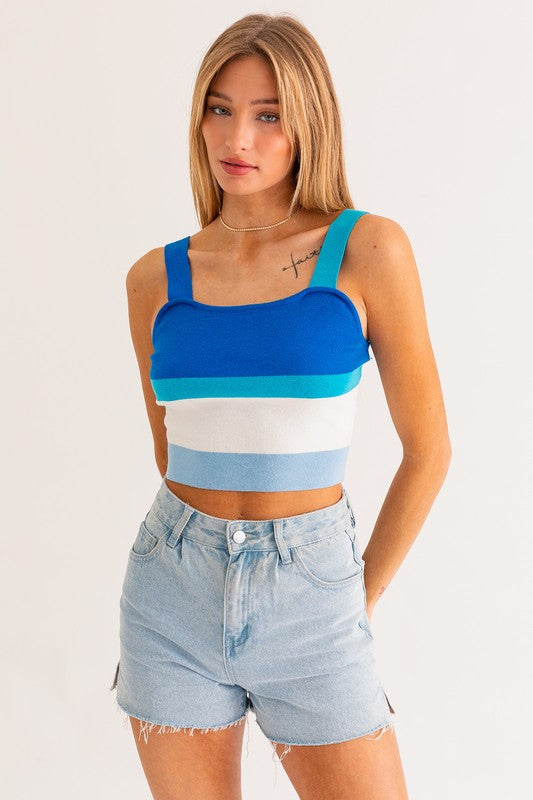 LE LIS Stripe Knit Tank Top