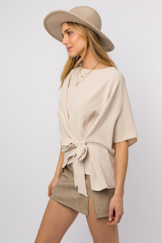 GILLI 3/4 Sleeve Side Tie Top