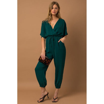 GILLI Dolman Sleeve Surplice Jumpsuit