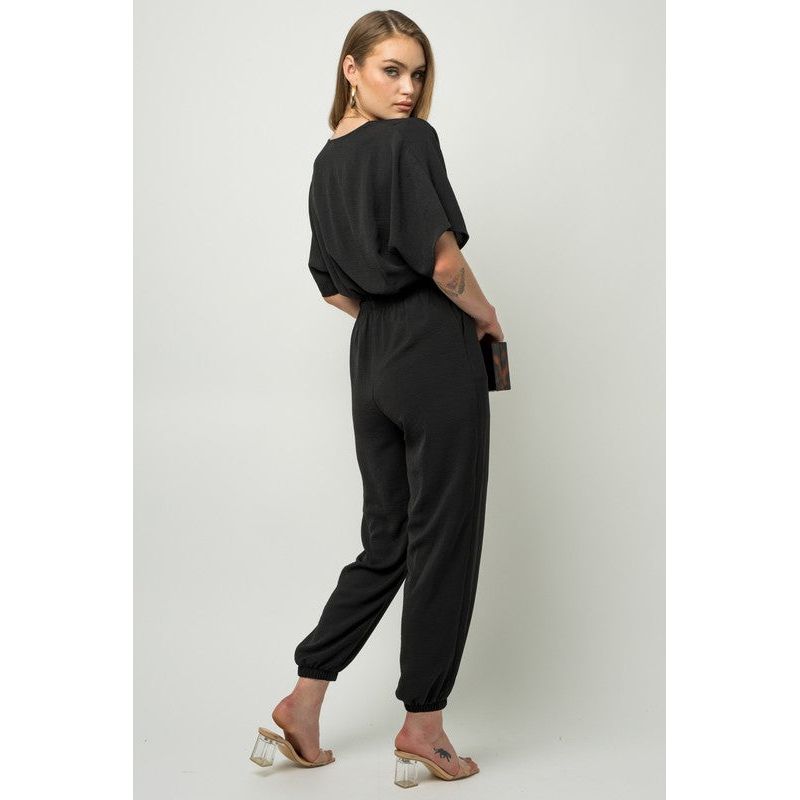 GILLI Dolman Sleeve Surplice Jumpsuit