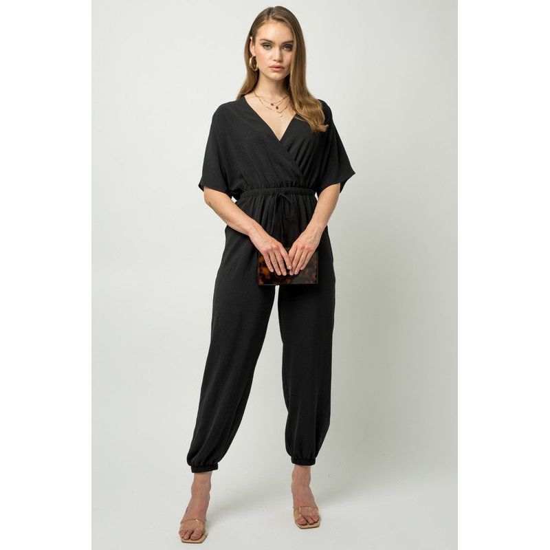 GILLI Dolman Sleeve Surplice Jumpsuit