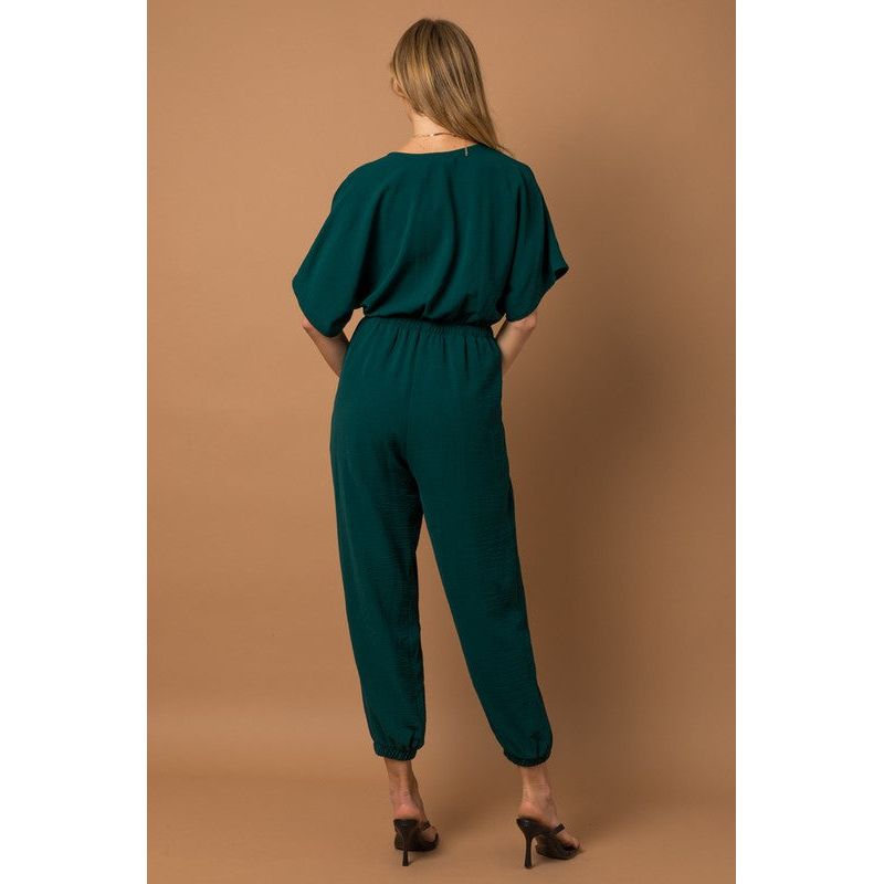 GILLI Dolman Sleeve Surplice Jumpsuit