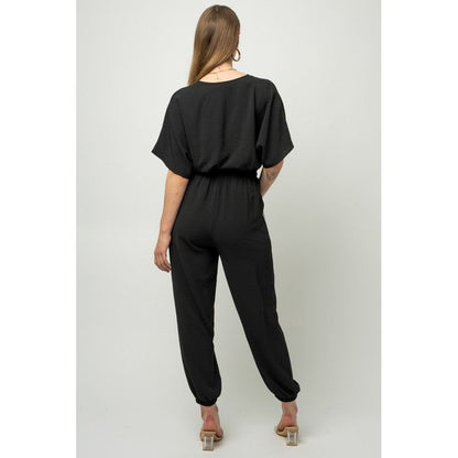 GILLI Dolman Sleeve Surplice Jumpsuit