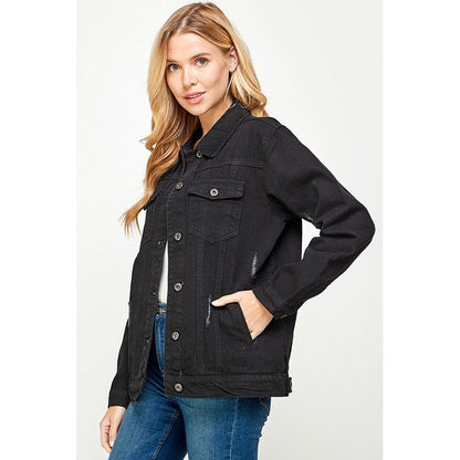 BLUE AGE Women's Denim  Jacket with Fleece Hoodies