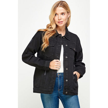 BLUE AGE Women's Denim  Jacket with Fleece Hoodies