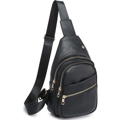 FASHION WORLD Faux Leather Sling Backpack