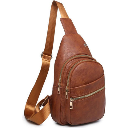 FASHION WORLD Faux Leather Sling Backpack