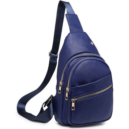 FASHION WORLD Faux Leather Sling Backpack