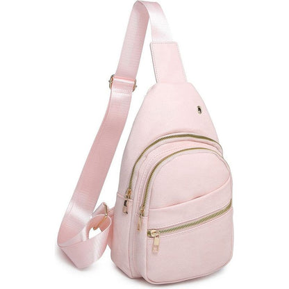 FASHION WORLD Faux Leather Sling Backpack