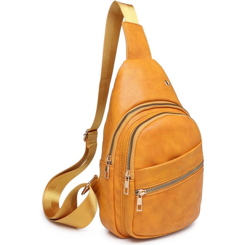 FASHION WORLD Faux Leather Sling Backpack