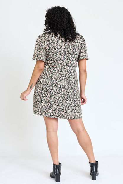 EG FASHION Ditsy Floral Wrap Dress