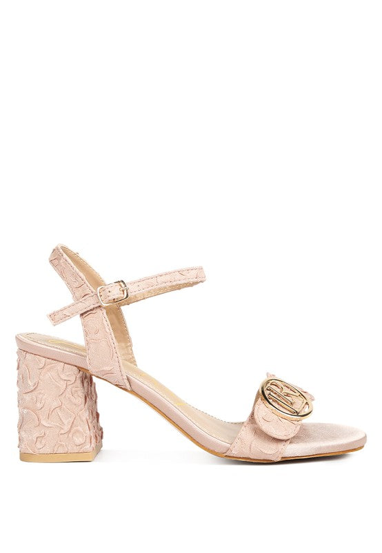 RAG & Co. - Chaplet Block Heel Pin Buckle Sandals