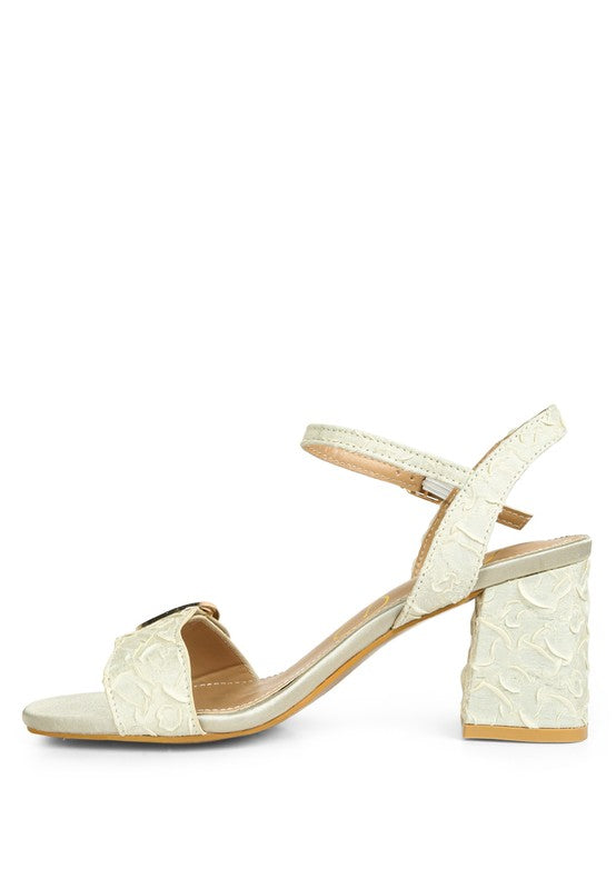 RAG & Co. - Chaplet Block Heel Pin Buckle Sandals