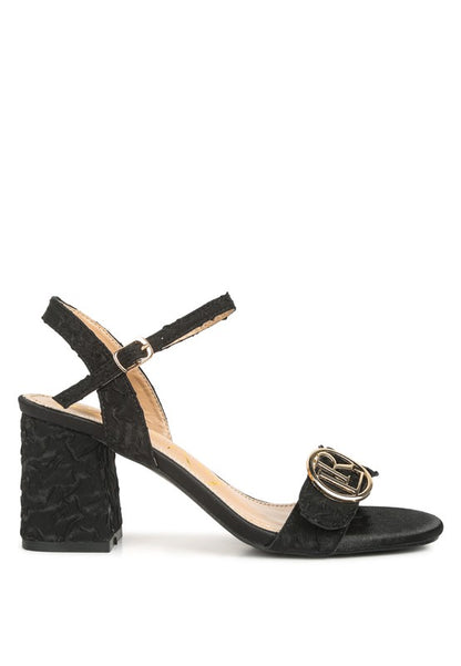 RAG & Co. - Chaplet Block Heel Pin Buckle Sandals