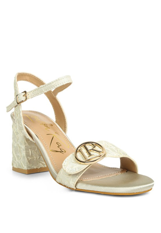 RAG & Co. - Chaplet Block Heel Pin Buckle Sandals