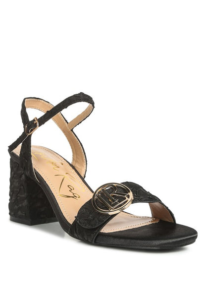 RAG & Co. - Chaplet Block Heel Pin Buckle Sandals