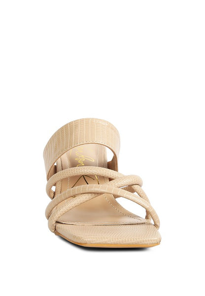 RAG & Co. - CHIRI Criss Cross Strap Spool Heel Sandals