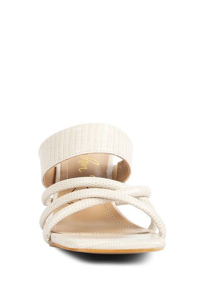 RAG & Co. - CHIRI Criss Cross Strap Spool Heel Sandals