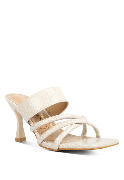 RAG & Co. - CHIRI Criss Cross Strap Spool Heel Sandals