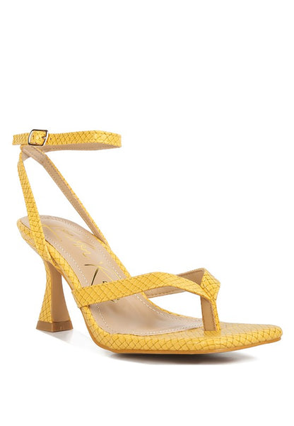 RAG & Co. - CELTY Ankle Strap Spool Heel Thong Sandals