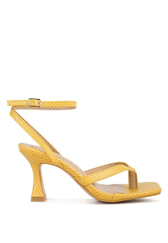 RAG & Co. - CELTY Ankle Strap Spool Heel Thong Sandals