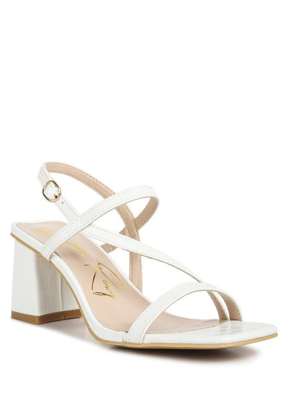 RAG & Co. EFFIEO Croc Texture Block Heel Sandals