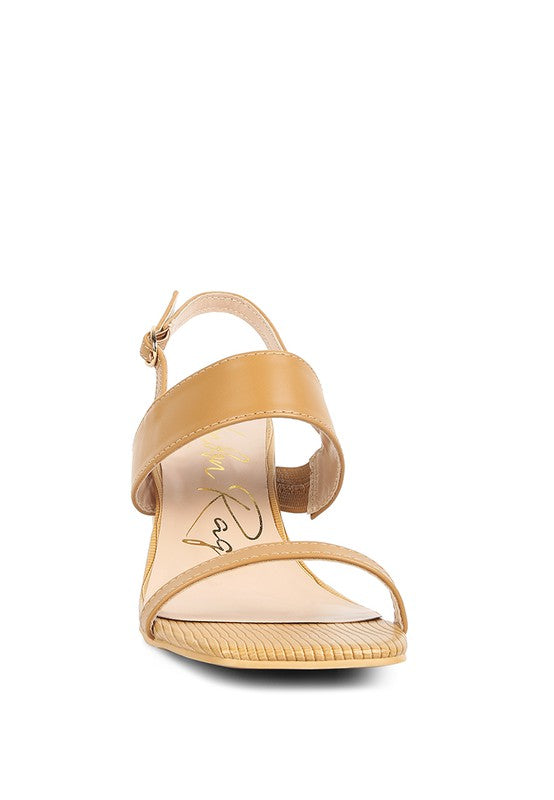 KIRK Elasticated Gussets Block Heel Sandals