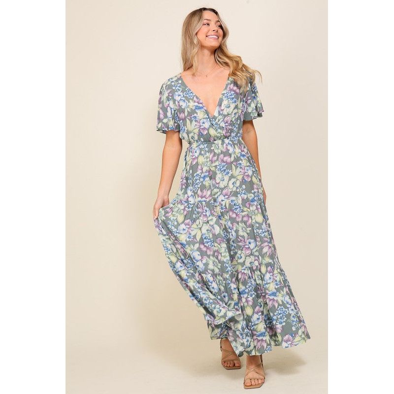 TIMING Flare Arya Floral Maxi Dress