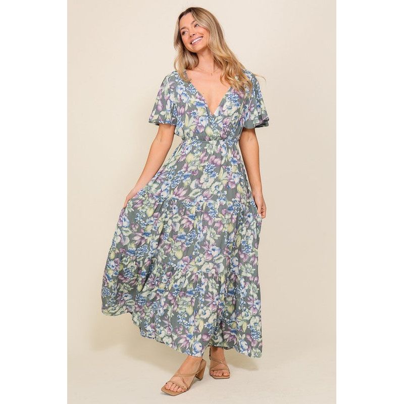 TIMING Flare Arya Floral Maxi Dress