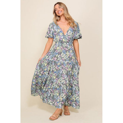 TIMING Flare Arya Floral Maxi Dress