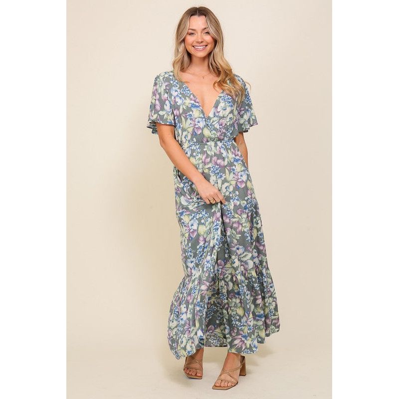 TIMING Flare Arya Floral Maxi Dress