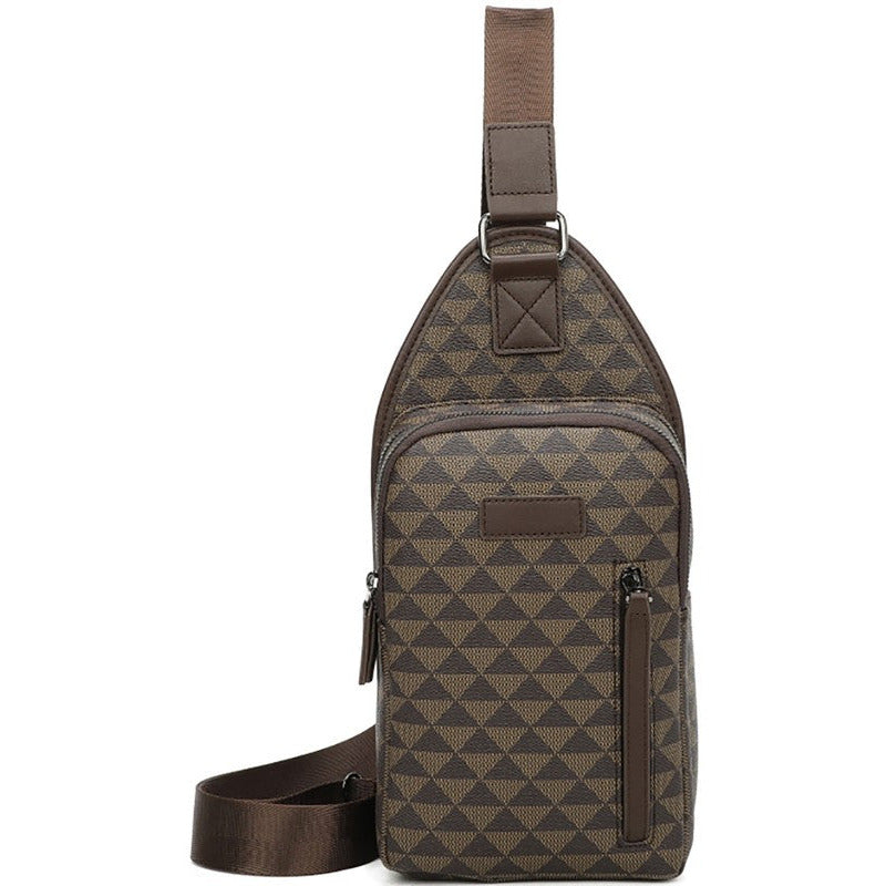 FASHION WORLD's Faux Leather Monogram Sling Backpack